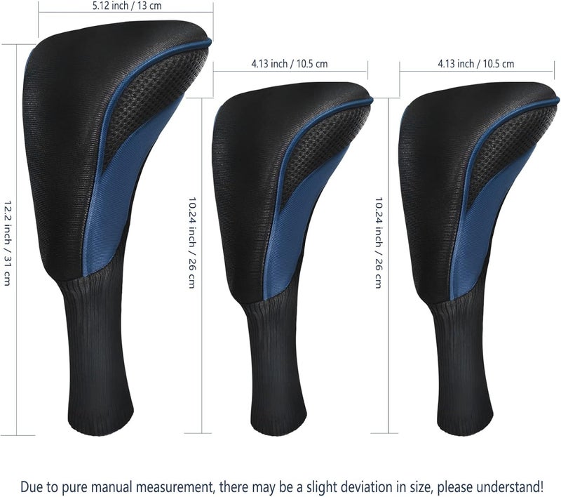 lurexes Golf Club Head Covers for Fairway Woods Driver Hybrids 3 Pieces Long Neck Mesh Sports Fan Golf Club Headcovers Set with Interchangeable No. Tags 3 4 5 6 7 X Golf Accessories for Men Women - Image 2